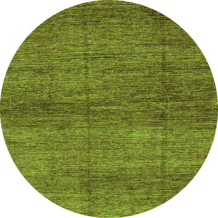Round Abstract Green Modern Rug, abs3424grn