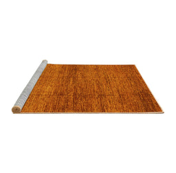 Sideview of Machine Washable Abstract Yellow Modern Rug, wshabs3424yw