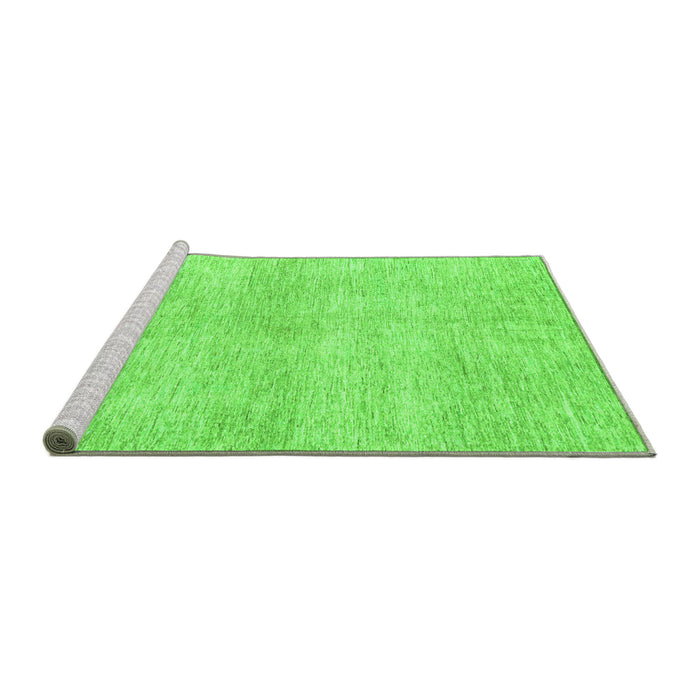Sideview of Machine Washable Abstract Green Modern Area Rugs, wshabs3425grn