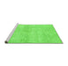 Sideview of Machine Washable Abstract Green Modern Area Rugs, wshabs3425grn