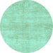 Round Machine Washable Abstract Light Blue Modern Rug, wshabs3425lblu