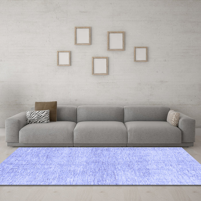 Machine Washable Abstract Blue Modern Rug in a Living Room, wshabs3425blu
