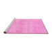 Sideview of Machine Washable Abstract Pink Modern Rug, wshabs3425pnk