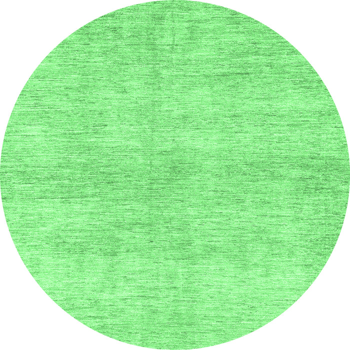 Round Abstract Emerald Green Modern Rug, abs3425emgrn
