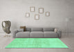 Machine Washable Abstract Turquoise Modern Area Rugs in a Living Room,, wshabs3425turq