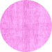 Round Abstract Purple Modern Rug, abs3425pur