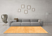 Machine Washable Abstract Orange Modern Area Rugs in a Living Room, wshabs3425org