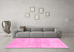 Machine Washable Abstract Pink Modern Rug in a Living Room, wshabs3425pnk