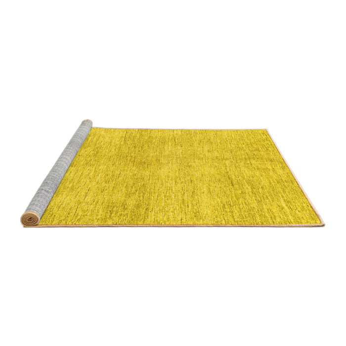 Sideview of Machine Washable Abstract Yellow Modern Rug, wshabs3425yw