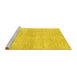 Sideview of Machine Washable Abstract Yellow Modern Rug, wshabs3425yw