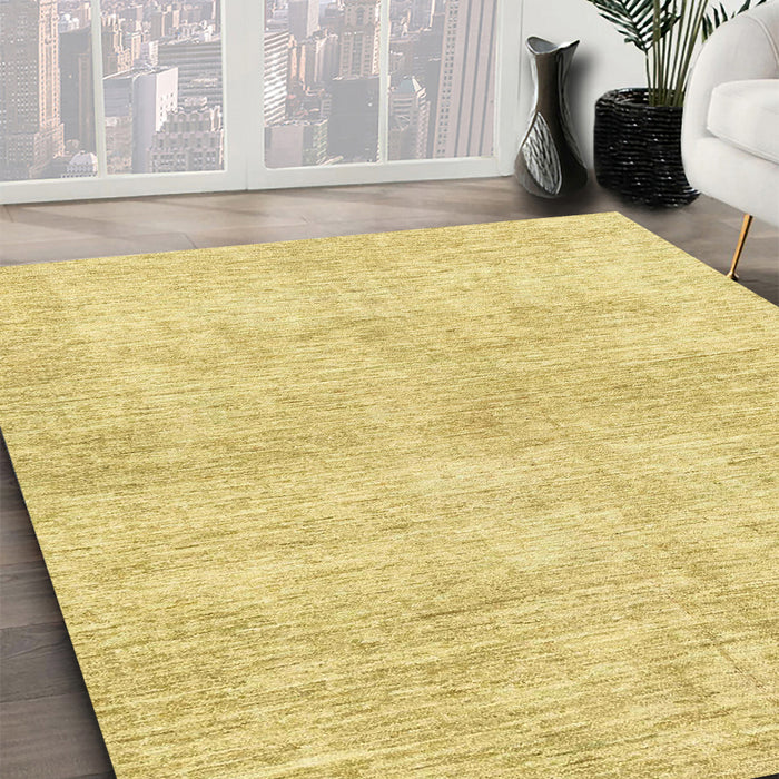 Machine Washable Abstract Yellow Rug in a Family Room, wshabs3425