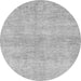 Round Machine Washable Abstract Gray Modern Rug, wshabs3425gry