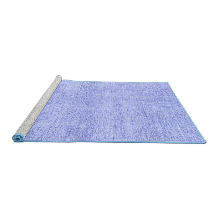 Sideview of Machine Washable Abstract Blue Modern Rug, wshabs3425blu