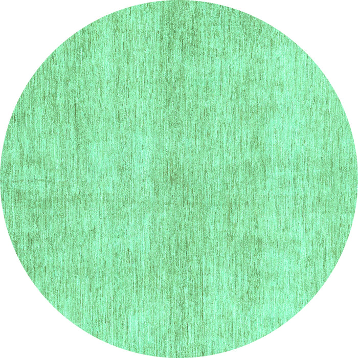 Round Machine Washable Abstract Turquoise Modern Area Rugs, wshabs3425turq