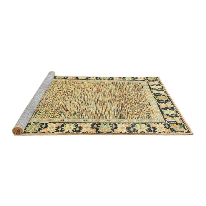 Sideview of Machine Washable Abstract Brown Rug, wshabs3426