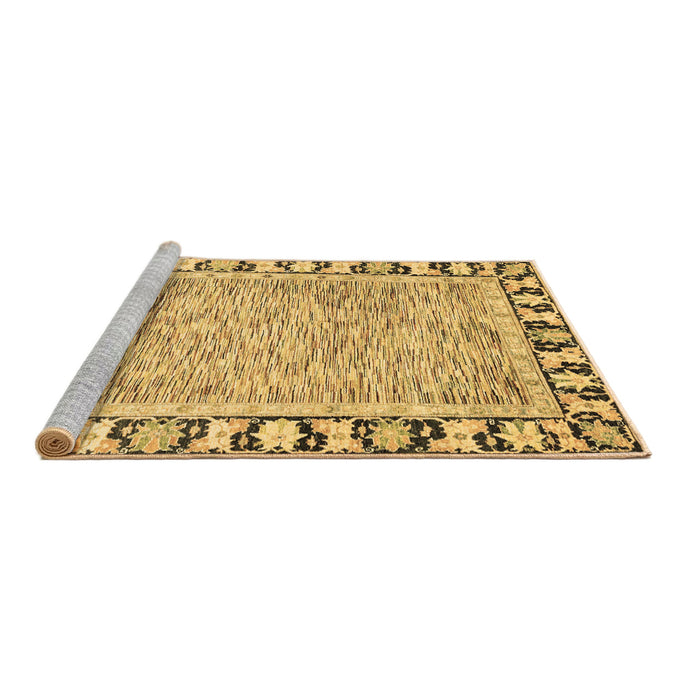 Sideview of Machine Washable Abstract Brown Modern Rug, wshabs3426brn