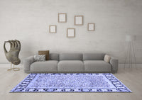 Machine Washable Abstract Blue Modern Rug, wshabs3426blu