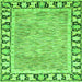 Square Machine Washable Abstract Green Modern Area Rugs, wshabs3426grn