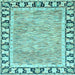 Square Abstract Light Blue Modern Rug, abs3426lblu