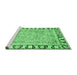 Sideview of Machine Washable Abstract Emerald Green Modern Area Rugs, wshabs3426emgrn