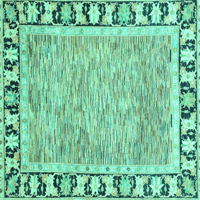Square Machine Washable Abstract Turquoise Modern Area Rugs, wshabs3426turq