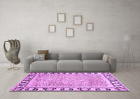 Machine Washable Abstract Purple Modern Rug, wshabs3426pur