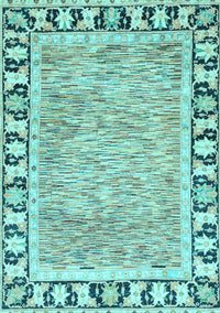 Abstract Light Blue Modern Rug, abs3426lblu