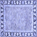 Square Abstract Blue Modern Rug, abs3426blu