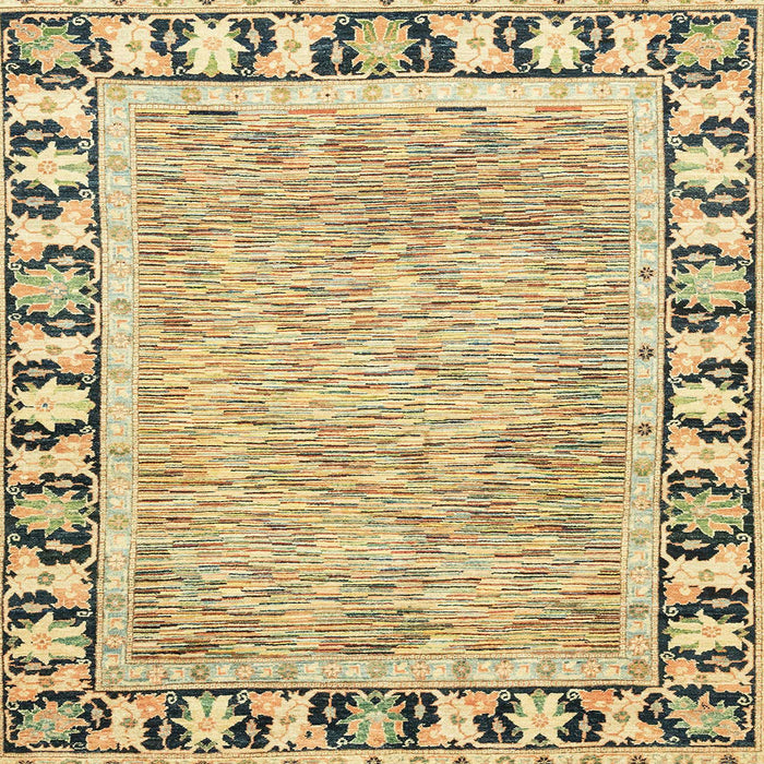 Square Machine Washable Abstract Brown Rug, wshabs3426