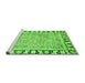 Sideview of Machine Washable Abstract Green Modern Area Rugs, wshabs3426grn