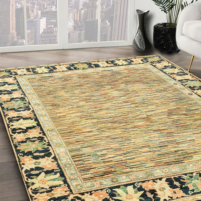 Machine Washable Abstract Brown Rug in a Family Room, wshabs3426