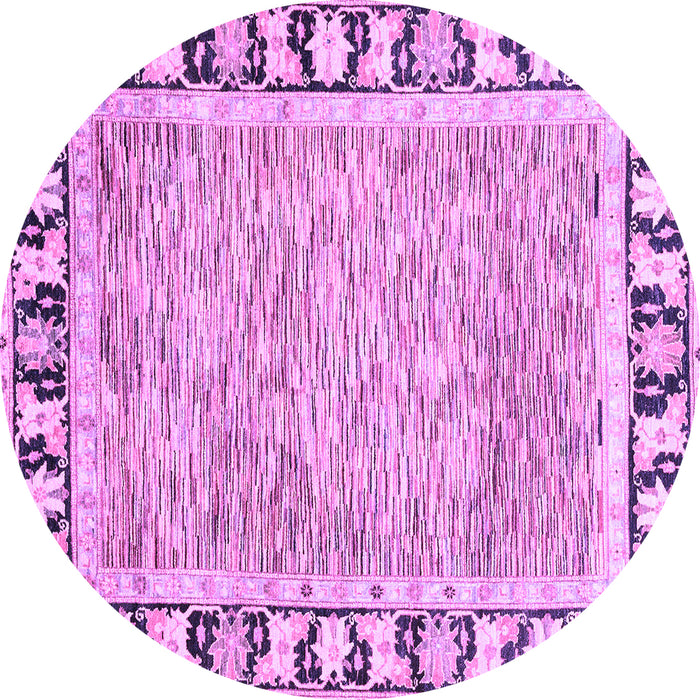 Round Abstract Purple Modern Rug, abs3426pur