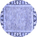 Round Machine Washable Abstract Blue Modern Rug, wshabs3426blu