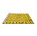 Sideview of Machine Washable Abstract Yellow Modern Rug, wshabs3426yw