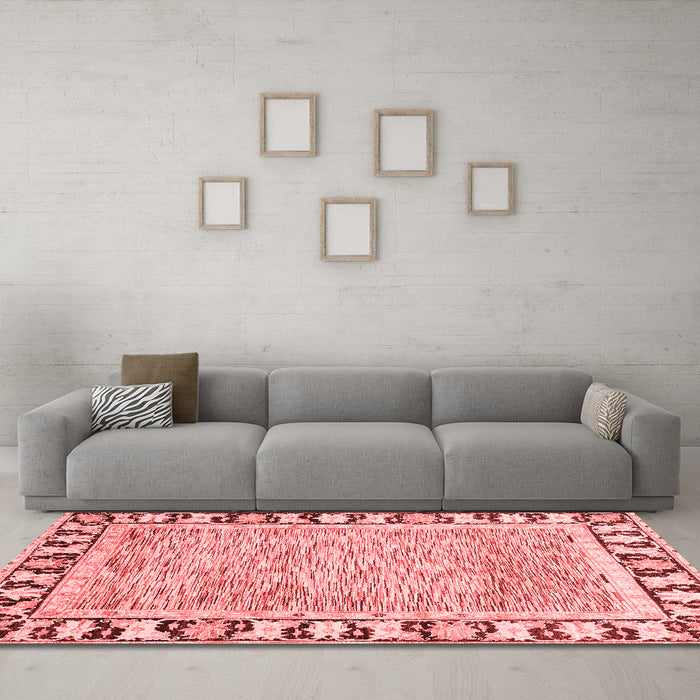 Modern Red Washable Rugs
