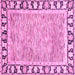 Square Machine Washable Abstract Pink Modern Rug, wshabs3426pnk