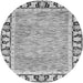 Round Machine Washable Abstract Gray Modern Rug, wshabs3426gry