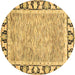 Round Abstract Brown Modern Rug, abs3426brn