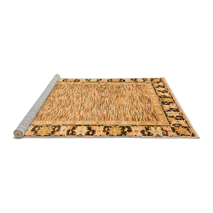 Sideview of Machine Washable Abstract Orange Modern Area Rugs, wshabs3426org