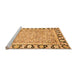 Sideview of Machine Washable Abstract Orange Modern Area Rugs, wshabs3426org