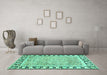 Machine Washable Abstract Turquoise Modern Area Rugs in a Living Room,, wshabs3426turq