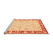 Sideview of Machine Washable Oriental Orange Traditional Area Rugs, wshabs3427org