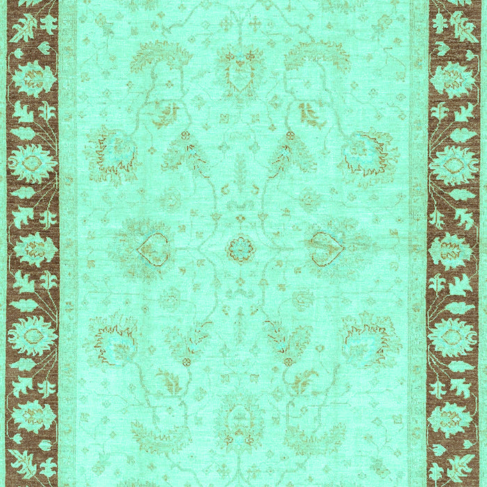 Machine Washable Oriental Turquoise Traditional Area Rugs, wshabs3427turq
