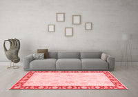 Machine Washable Oriental Red Traditional Rug, wshabs3427red