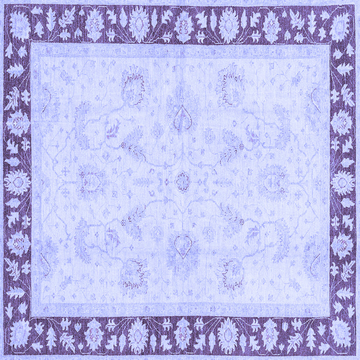 Square Machine Washable Oriental Blue Traditional Rug, wshabs3427blu