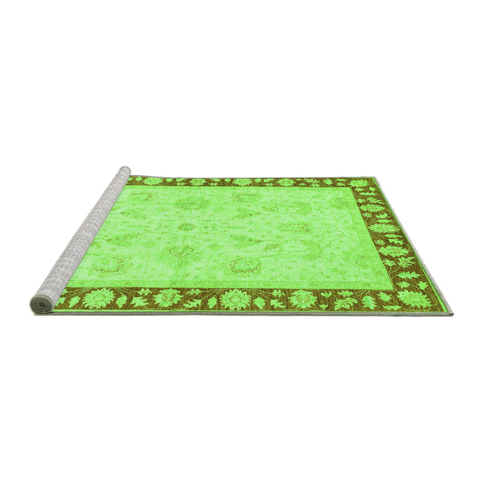 Sideview of Machine Washable Oriental Green Traditional Area Rugs, wshabs3427grn