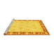 Sideview of Machine Washable Oriental Yellow Traditional Rug, wshabs3427yw