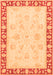 Machine Washable Oriental Orange Traditional Area Rugs, wshabs3427org