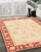 Abstract Sun Yellow Oriental Rug in Family Room, abs3427