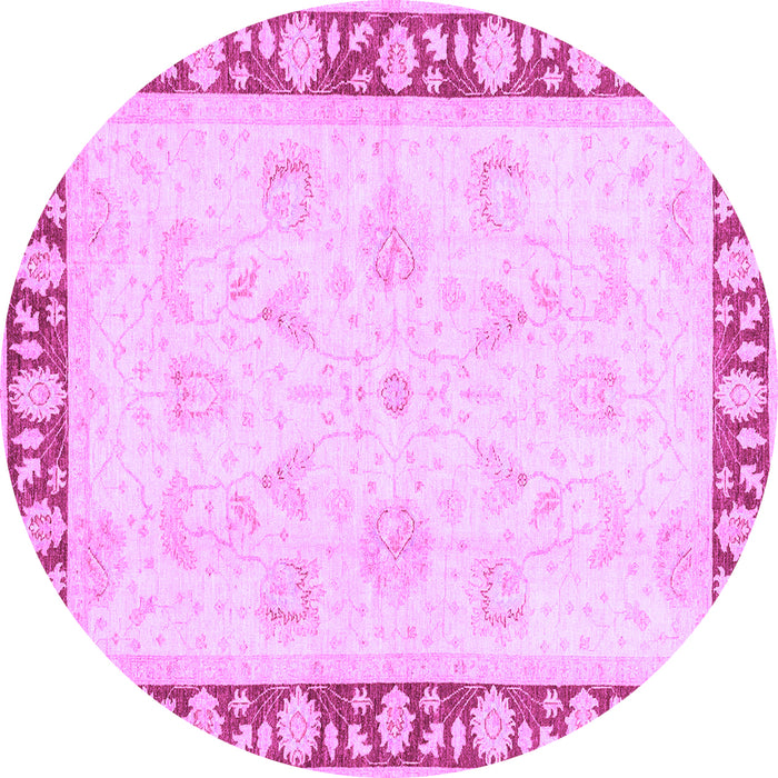 Round Oriental Purple Traditional Rug, abs3427pur